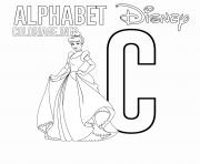 Lettre C pour Cinderella dessin à colorier