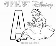 Lettre A pour Alice dessin à colorier