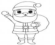 Coloriage pere noel maternelle mignon fait un salut