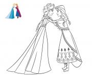 Coloriage elsa frozen 2020 robe de princesse disney dessin