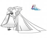 Coloriage Anna Elsa Les courageuses Reines des neiges  dessin
