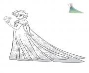 elsa frozen exotic dress disney dessin à colorier