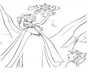 Coloriage reine des neiges anna et elsa dans les montagnes dessin