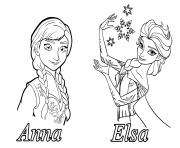 Coloriage Elsa et Anna Reine des neiges dessin