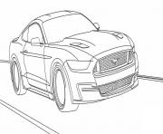 ford mustang voiture de course tuning dessin à colorier