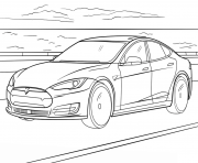 Tesla Model S dessin à colorier