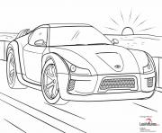 Coloriage voiture dans un champs dessin