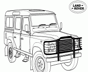 voiture 4x4 Landrover Militaire dessin à colorier