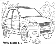 Voiture Ford 4x4 Escape LTD dessin à colorier