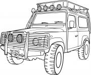 Coloriage ancien vehicule 4x4 de course dessin