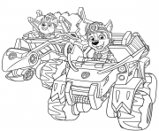Pat Patrouille Dino Rescue Voiture 4x4 dessin à colorier