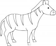 Coloriage zebre facile pour maternelle dessin