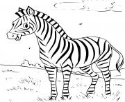 Coloriage zebra facile pour maternelle 3 ans dessin