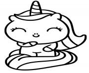 adorable licorne kawaii un peu timide dessin à colorier