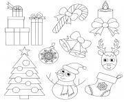 Coloriage symboles de noel facile image hiver enfants dessin