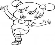 une petite fille fait du sport pour etre en sante dessin à colorier