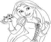 La princesse Raiponce Rapunzel du conte Raiponce des freres Grimm dessin à colorier
