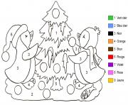 Coloriage bas de noel avec renne dessin par numero dessin