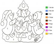 Coloriage magique boule de noel chiffre numero dessin