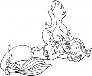 Coloriage ariel dort animation la petite sirene 1989