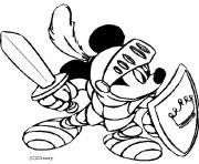 Mickey chevalier dessin à colorier