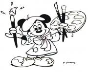 Mickey est un peintre dessin à colorier