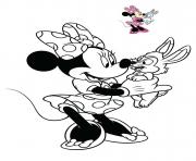 minnie mouse souris anthropomorphe dessin à colorier