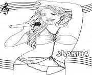 Coloriage chanteuse shakira star de la musique dessin