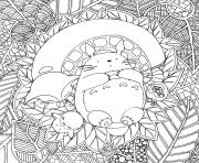 Coloriage Totoro se repose dessin