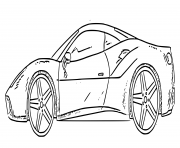 Coloriage Ferrari F8 Tributo 710 chevaux dessin