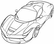 Voiture Ferrari GTC4 Puissante 690 chevaux dessin à colorier