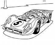 Coloriage automobile de course Ferrari dessin
