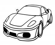 Coloriage automobile de course Ferrari dessin