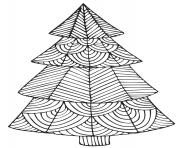 Coloriage christmas tree zentangle sapin de noel dessin