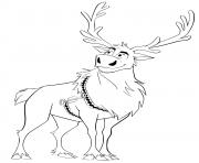 le renne Sven qui attend son compagnon Kristoff dessin à colorier