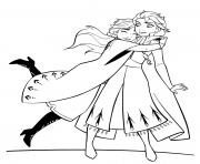 Coloriage Reine des Neiges 2 Elsa et Gale dessin