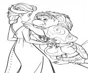 Coloriage Reine des Neiges 2 Anna et Elsa dnas une tournade de glace dessin