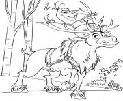 Coloriage ryder habite dans la foret enchantee avec son renne frozen 2 dessin