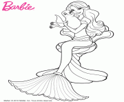 Coloriage barbie sirene dans le royaume de la mer dessin