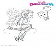 Coloriage Princesse Barbie et la licorne ailee dessin