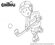 caillou joue au hockey pour la couope stanley dessin à colorier