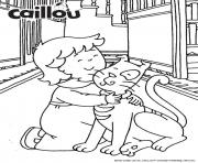 Coloriage carte de souhaits je taime de tout mon coeur maman de caillou dessin