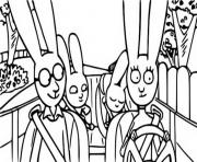 simon et sa famille dans la voiture en direction de paris dessin à colorier