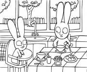 Coloriage anniversaire de simon le petit lapin dessin