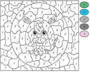 Coloriage adorablechat maternelle par numero dessin