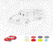 voiture de course par numero dessin à colorier