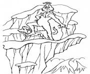 grinch sur une montagne avec son chien dessin à colorier