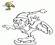 Coloriage lutin noel hd avec cadeau dessin