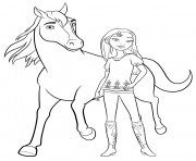 Coloriage cheval spirit etalon des plaines  film animation dessin