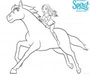 Coloriage Spirit avec princesse lucky dessin